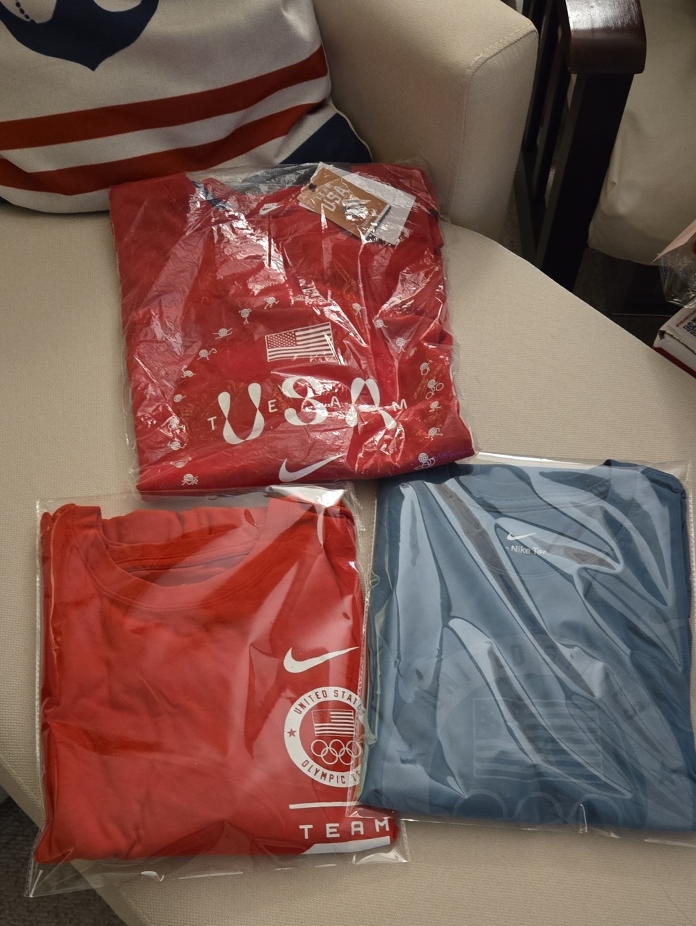 Nike Team USA Olympic Bundle | 3 Shirts | Large & XL | Red, Blue | EUC